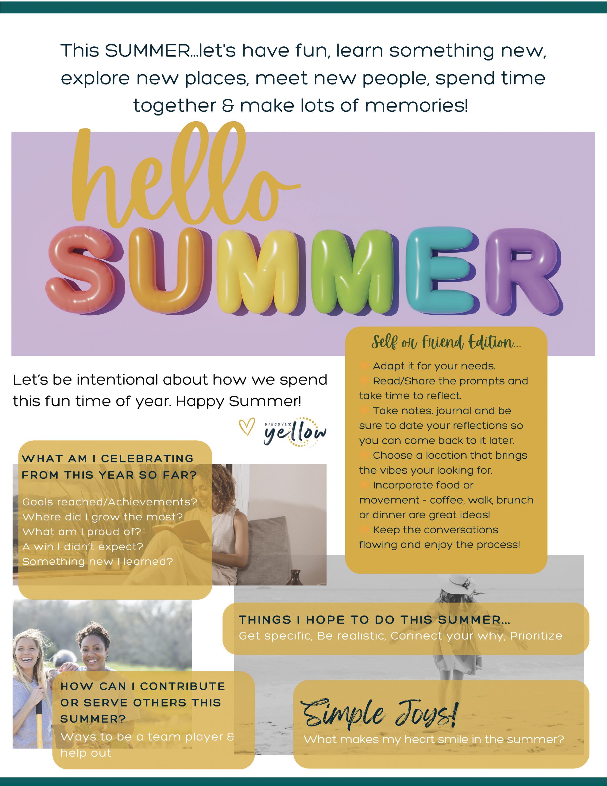 Summer Self-Reflection Worksheet - 2026 Personal Version